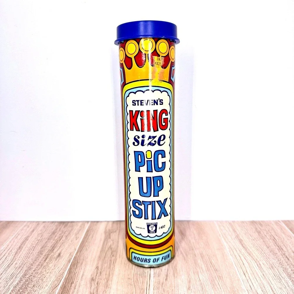 Vintage Steven's King Size Pick‎ Up Stix Game Jumbo Tube USA Classic Toy 60s